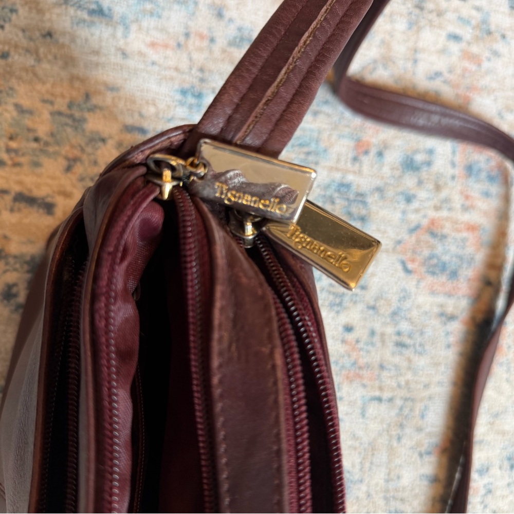 Tignanello Deep Burgundy Leather Crossbody with Tassel - Picture 8 of 14